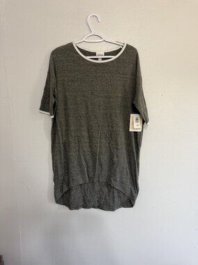 NWT LuLaRoe Irma Grey Heathered White Ringer Tunic XS 🩶